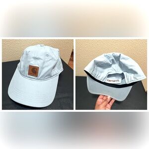 •CARHARTT• One Size Logo Velcro Hat Light Blue